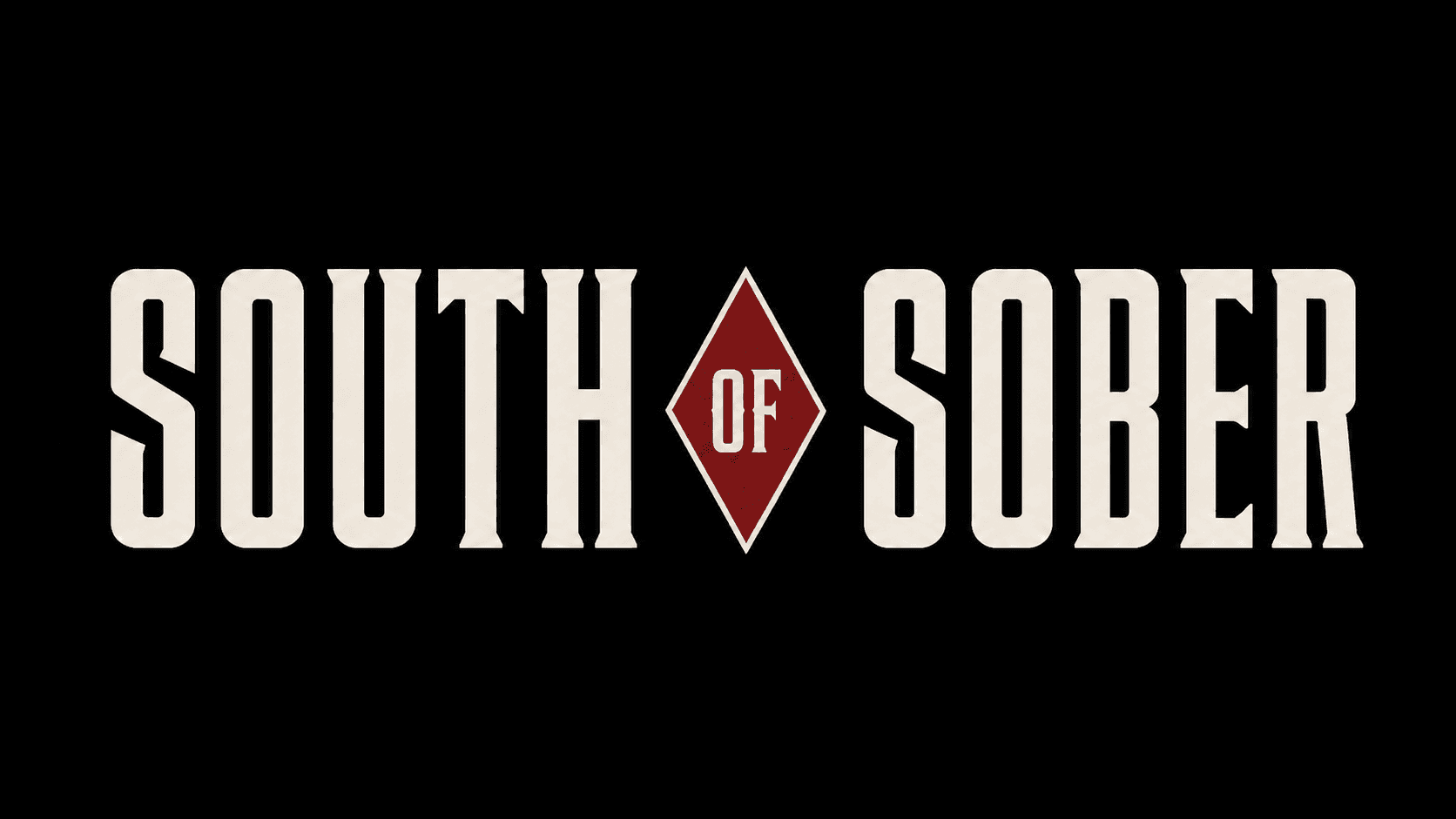 South of Sober wordmark on a black background